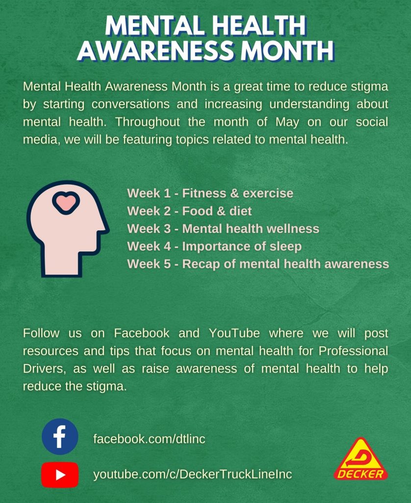 Mental health is an incredibly important part of our overall health. Among many who suffer struggle with loneliness, depression, chronic sleep disturbances, anxiety, and emotional problems. 
In efforts to improve the overall trucking environment for drivers, the trucking industry, and the safety of all on the road, we are helping to prioritize mental health promotion, assessment, and treatment.